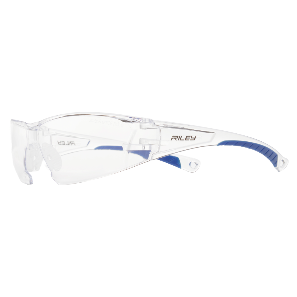 Okulary ochronne RILEY KOSMA, przezroczyste, sportowy design - 5 szt.