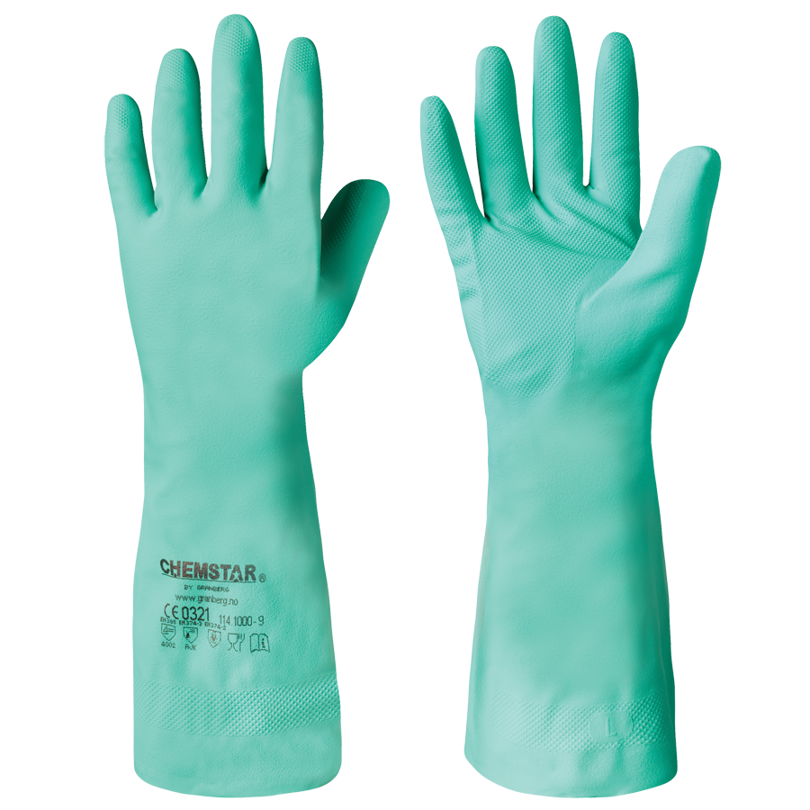 Rękawice robocze CHEMICZNE 114.1000, nitrylowe, do chemikaliów - 5 szt.