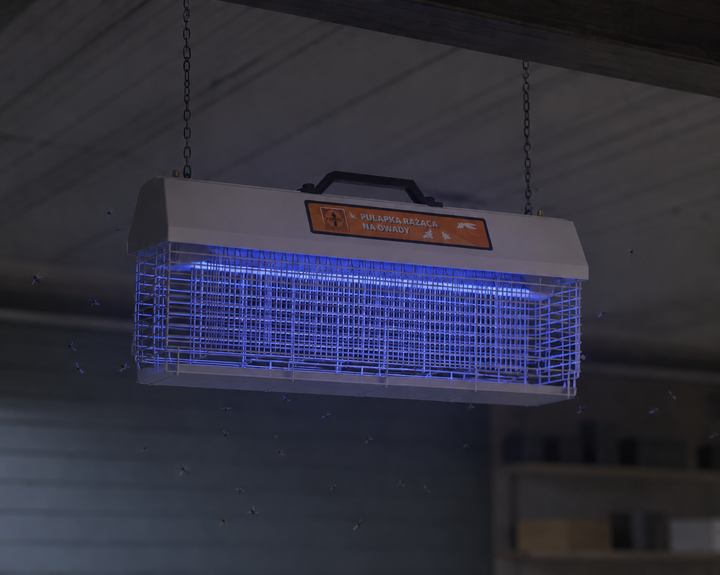 Lampa owadobójcza PR1x18 (18W) - z siatką elektryczną do niszczenia owadów